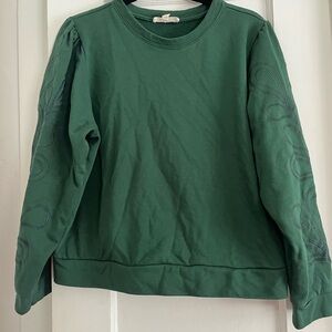 Elegant Forest Green Crew Neck Sweater